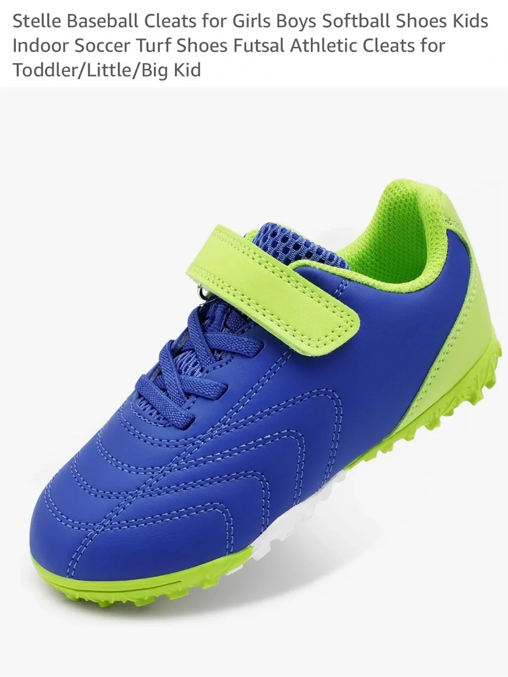 Stelle Kids Athletic Shoes baseball shoes/ soccer shoes unisex - Blue & Lime